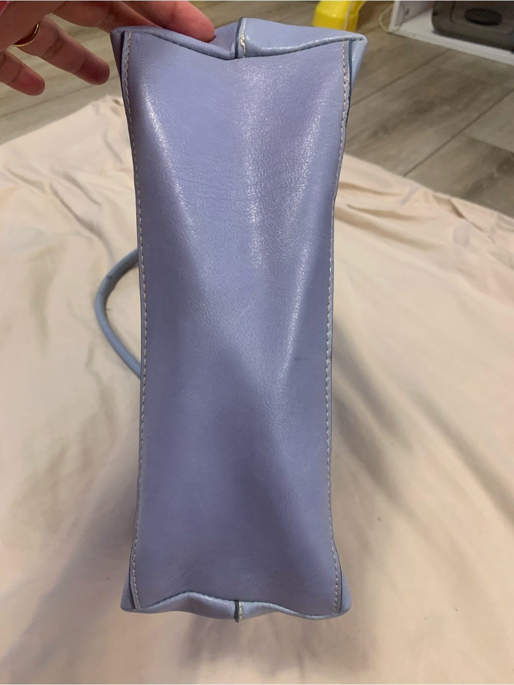 ALDO Lavender Structured Tote Shoulder Bag | Lilac Faux Leather Purse - Picture 7 of 8